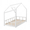 Kids Toddler Bed White Wooden Treehouse Low Childs Roof Canopy Bed Frame Sleeper