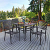 Garden Chair Set of 4 Black Stackable Waterproof Outdoor Dining Chairs Furniture