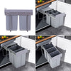 Recycle Waste Bin Sorter Recycling Pull Out Soft Close Kitchen Cabinet Hidden