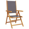 Reclining Garden Chairs 4 pcs Anthracite Fabric and Solid Wood J4L9