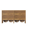 Robust 4-Door Sideboard Storage Cabinet with Adjustable Shelves, Walnut Finish