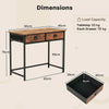 Computer Desk Home Office Desk with 4 Hanging Hooks-Coffee