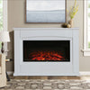 34" Electric Fireplace LED Log Fire Flame White Fire Surround Mantlepiece Heater