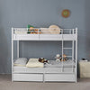 Twin Bunk Bed Frame 3Ft Single Loft Sleeper with Two Storage Drawer Ladder White