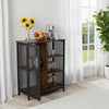 Industrial Wooden Cabinet Storage Sideboard Mesh Door Kitchen Hallway Organizer