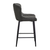 2 pcs Faux Leather / Velvet Bar Stools Diamond Design Soft Upholstered Seat Back