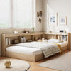 WOODEN STORAGE BED FRAME WITH SLATS AND SHELVES 3FT SINGLE FOR KIDS, TEENAGERS