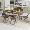 Outdoor Folding Dining Table w/ Carrying Handle-Coffee