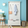 Panana Hallway Coat Rack Furniture Set Shoe Bench Storage Cabinet with 4 Hooks