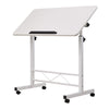 Overbed Bedside Desk Rolling PC Laptop Stand Tilting Table with Wheel Adjustable