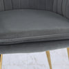 2X Dining Chairs Velvet Set Padded Seat Gold Metal Leg Kitchen Chair Home Office