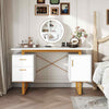 Computer Desk Home Office Desk with Floating Desktop & Dual Drawers White