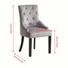 Set of 2 Grey Velvet Dining Chairs Tufted High Back for Dining Room Kitchen Home