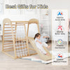 6-in-1 Indoor Jungle Gym Climbing Toy Kids Wooden Playground Climber Playset
