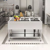 52in Stainless Steel Sink Commercial Restaurant Kitchen Prep Shelf Double Basin