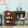 2 IN 1 Folding Sewing Table Rolling Craft Table Desk Workstation Brown