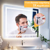 Large LED Bathroom Mirror Bath Backlit Anti-Fog Mirror 3X Magnifier Light Change