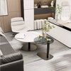 Sintered Stone Coffee Table and Tempered Glass End Table for Living Room Bedroom
