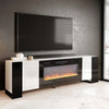 70'' TV Stand Cabinet, 36'' Electric Fireplace Media Entertainment LED RGB Light