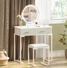 Dressing Table Vanity Set Make up Desk with Dimmable LED Light Mirror Stool