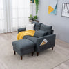 2 Seater faux leather/Linen Fabric Love Seat Sofa Armchair with Footstool Couch