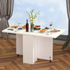 UK Foldable Dinner Table with Wheels and Storage Shelf Space Saving Dining Table