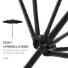 3(m) Patio Umbrella Outdoor Sunshade Canopy with Tilt & Crank Black UK