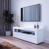 Modern 120CM TV Unit Cabinet Stand Set White High Gloss with LED Lights Drawers
