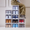 3/6x Clear Plastic Shoe Storage Box Stackable Foldable Boxes Trainers Organiser