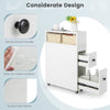 Slim Bathroom Storage Cabinet Narrow Rolling Storage Organizer w/ 2 Drawers