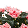 Large Artificial Pink Rose Flower Tree Realistic Fake Plant Outdoor Home Decor