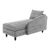 Chaise Lounge Upholstered Left Hand Sofa Grey Accent Chair with Storage & Pillow