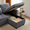 Pull Out Sofa Bed L Shape Corner Sofa with Reversible Chaise with Storage Grey