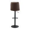 2pcs Bar Stools Faux Leather Padded Seat Stools Metal Base Barstools Grey/Brown