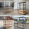 Garage Racking 5 Tier Shelving Unit Boltless Heavy Duty Metal Shelf Shed Storage