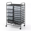 15 Drawers Storage Trolley Mobile Rolling Utility Cart Home Office Organizer