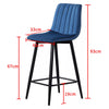 Set of 2 Velvet Chairs High Back Bar Stools Footrest Backrest Metal Legs Pub