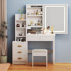 Large Dressing Table With Drawers Mirror Stool Set Makeup Desk Vanity White NEW