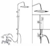Traditional Bath Shower Mixer Tap With 3 Way Square Rigid Riser Rail Kit *WN