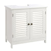 Bathroom Under Sink Cabinets Basin Storage Cupboard Dual Shutter Doors 2 Shelves