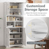 Tall Bathroom Cabinet Large Floor Storage Cabinet w/ Acrylic Doors White