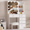 Dressing Table With 7 Drawers Mirror Stool Set Makeup Desk Vanity Table Bedroom