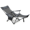 Camping Lounge Chair 2 in 1 Portable Reclining Beach Chair With Footrest