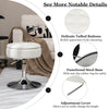 360° Accent Storage Ottoman Swivel Makeup Chair Upholstered Footrest White