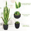 Realist Artificial Snake Plant Fake Sansevieria W/ Pot Faux Agave Plant 93CM