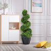 2pcs Large Artificial Spiral Boxwood Topiary Palm Tree Fake Plant Outdoor Decor