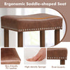 2Pcs Bar Stool PU Leather Counter Height Saddle Stools Dining Chairs Brown 74CM