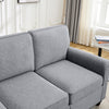 3 Seater Sofa Couch Linen Fabric Settee for Living Room & Office Studded (Grey)