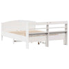 Bed Frame with Headboard White 160x200 Solid Wood Pine Y3Y1