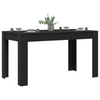 Black Oak Dining Table 140x74.5x76 cm - Made of Engineered Wood